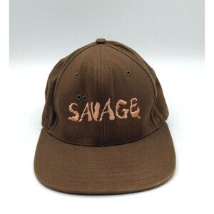 Vtg 90s Baseball Cap Easy Riders Savage Hat Brown Hunting Fish Snapback Made USA